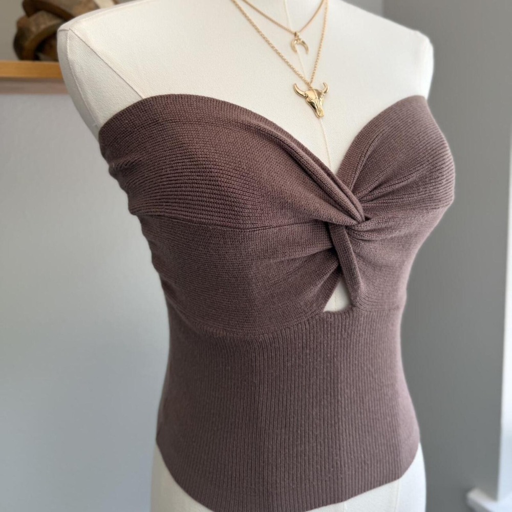 Women's Brown crossover tube top - Picture 6 of 8